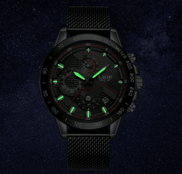 Men's Sports Waterproof Watch With  Stainless Steel Bracelet Unique Design Perfect Gift For Your Man