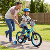 16 Inch Kids Bike with Training Wheels for Ages 4-7 Years Old Blue- Street Art Time - Blue
