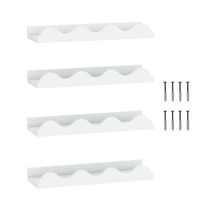 16 Inch Kids Bookshelf Set of 4 Floating Nursery Book Shelves for Decoration Book Toy Storage-White
