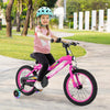 Patented 16 Inch LED Lighted Kids Bike with Training Wheels and Headlight for Ages 4-7 Years-16 inches