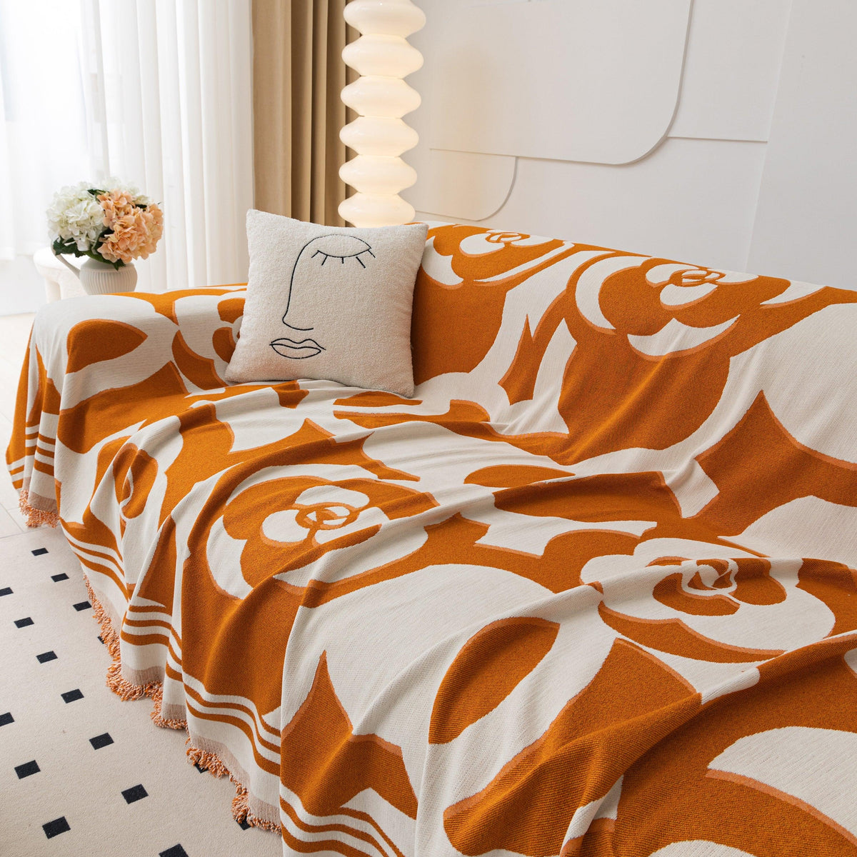 Chenille Sofa Cover Blanket, Couch Cover Blanket Throws for Couches Living Room Furniture Throw Covers