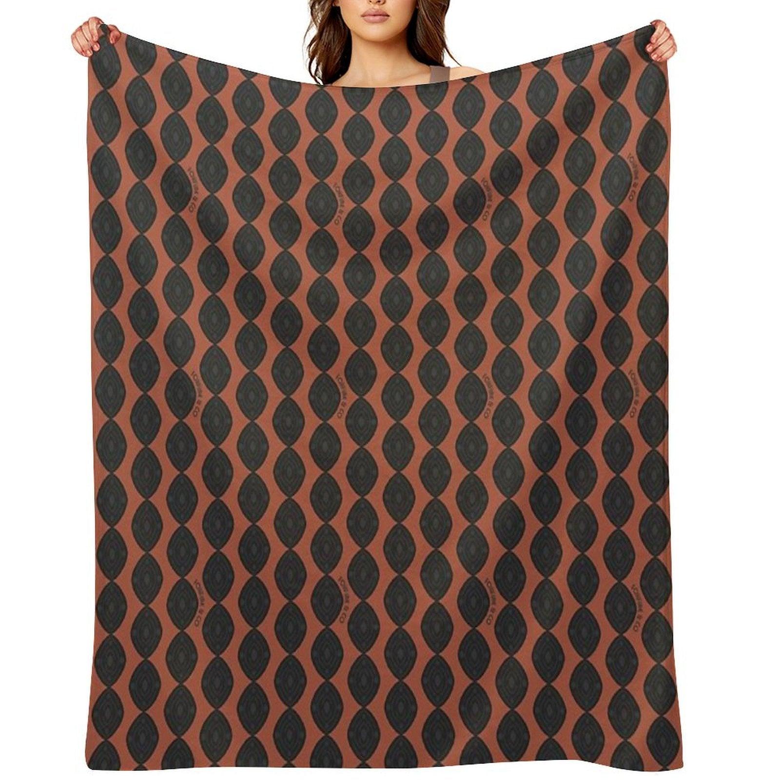 Atomic Blooms - Clay And Charcoal Throw Blanket