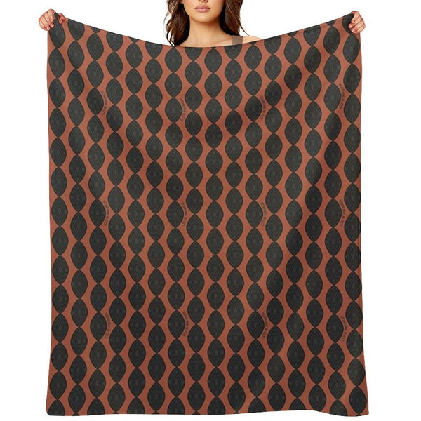 Atomic Blooms - Clay And Charcoal Throw Blanket
