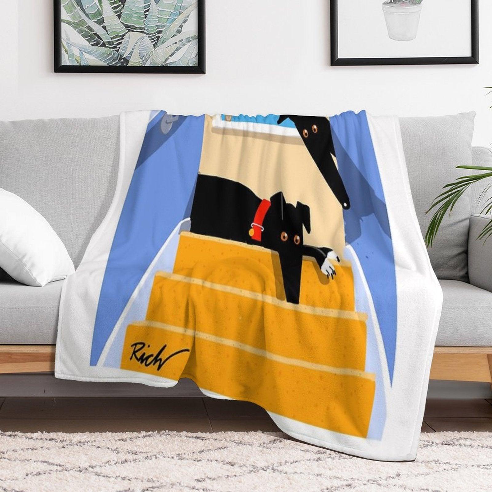 The Hounds at The Top of The Stairs Throw Blanket