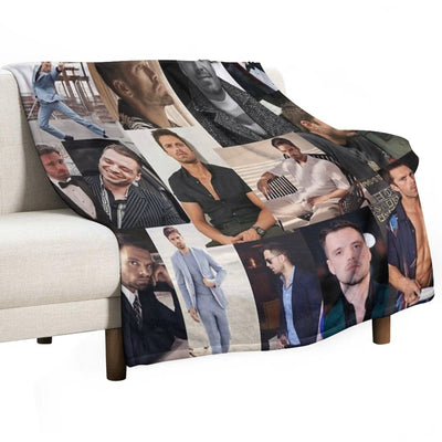Sebastian Stan Collage Durable Throw Blanket