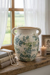Floral Twin-Handle Vase