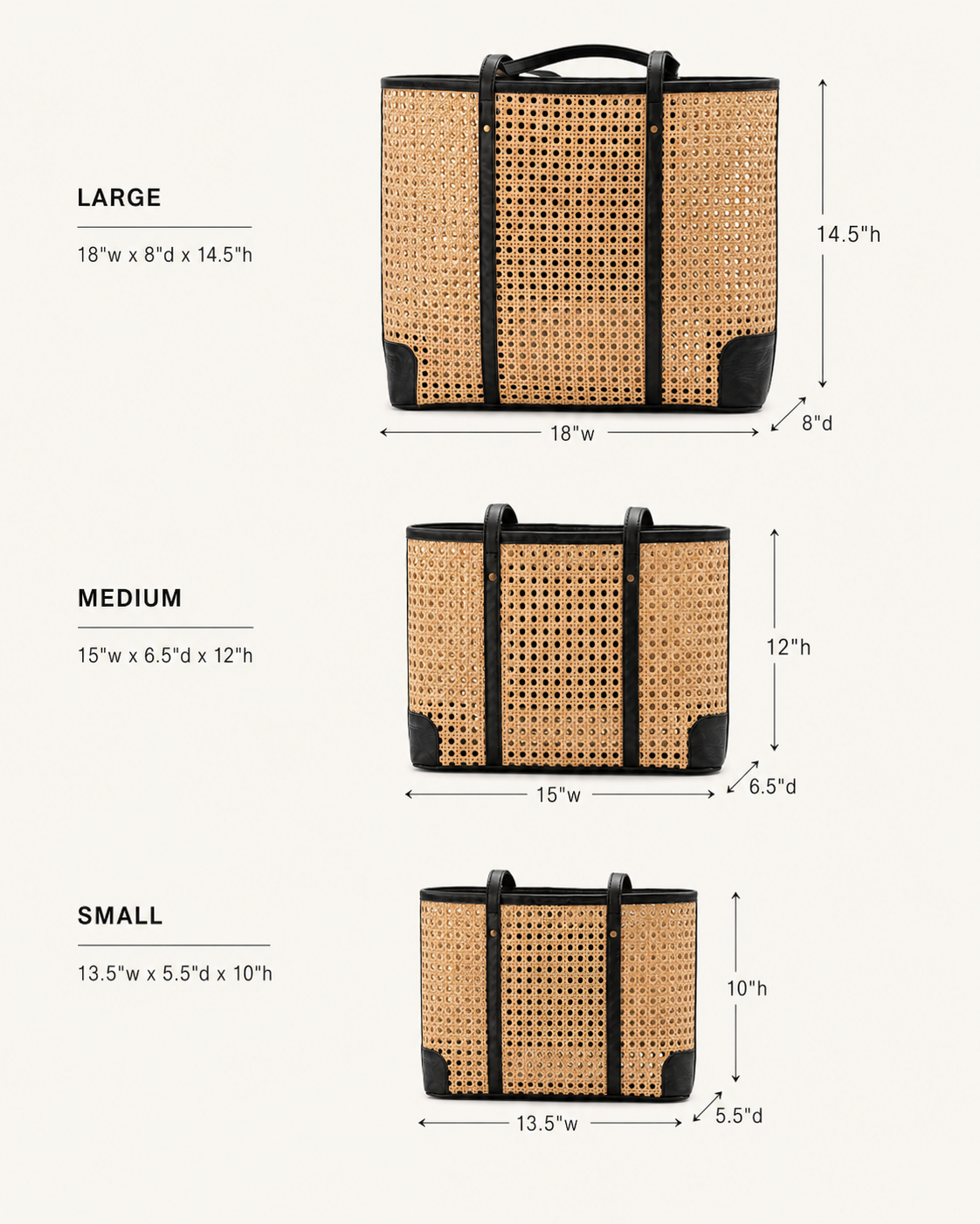 Dian Leather and Rattan Tote Bag