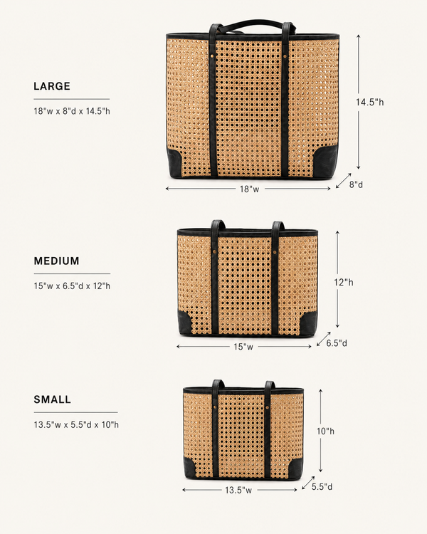 Dian Leather and Rattan Tote Bag