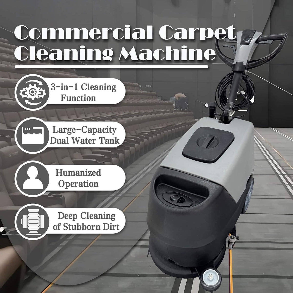 17-Inch 110V Heavy-Duty Commercial Walk-Behind Dual Tank Floor Scrubber (SAK83472)