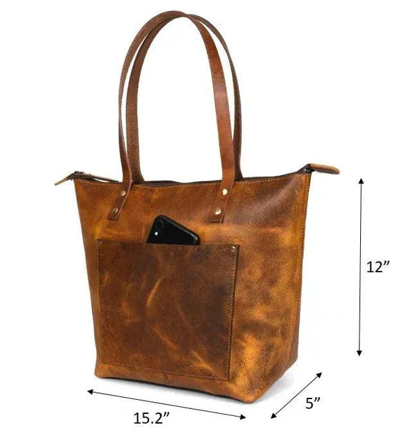 Cassidy Leather Tote Bag - Gifts for You 'n Me