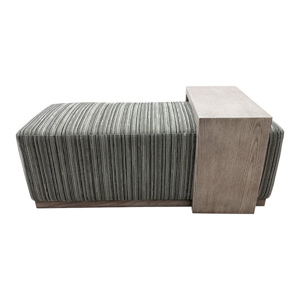 Peggy Bench/Cocktail Ottoman With Table - Stripe/Multi