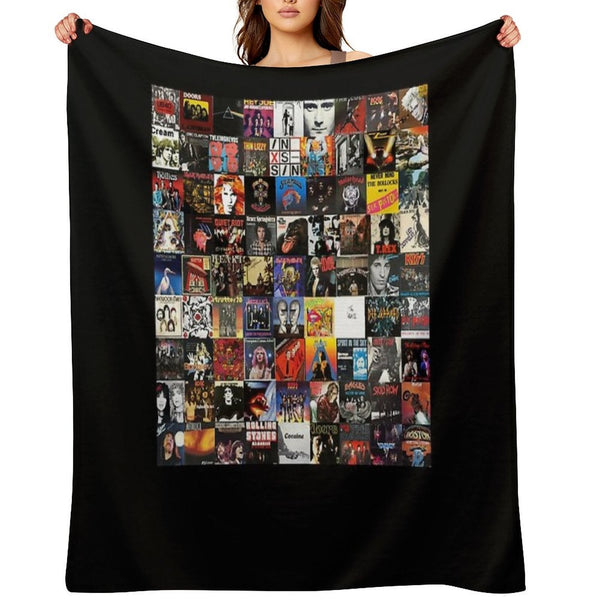 Rock Vinyl Collage Classic Wrinkle-free Throw Blanket