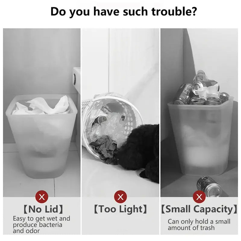 15L Slim Trash Can with Lid Odor Sealing Bathroom Kitchen Bin
