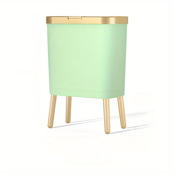 15L Slim Trash Can with Lid Odor Sealing Bathroom Kitchen Bin