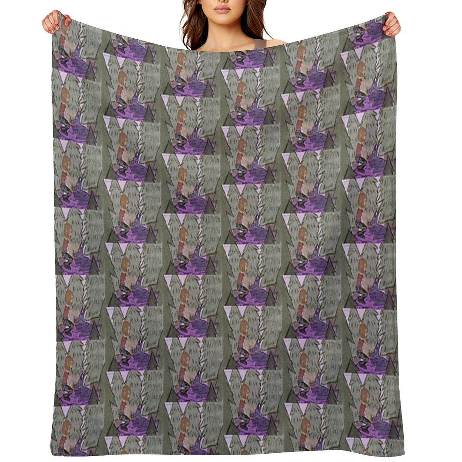Sigrid And The Wolverine Throw Blanket