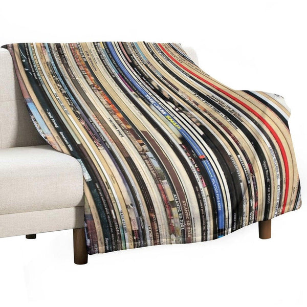 Classic Rock Vinyl Records Throw Blanket