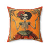 Microsuede Cushion / Dia de los Muertos Art / Skeleton 3 /