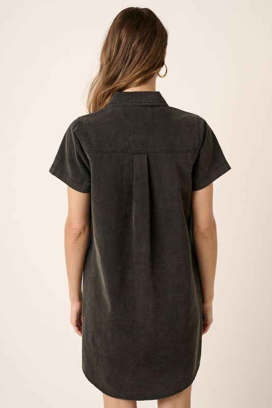 Button Detail Collared Neck Short Sleeve Shirt Dress For Women – Casual, Chic and Versatile Wardrobe Essential