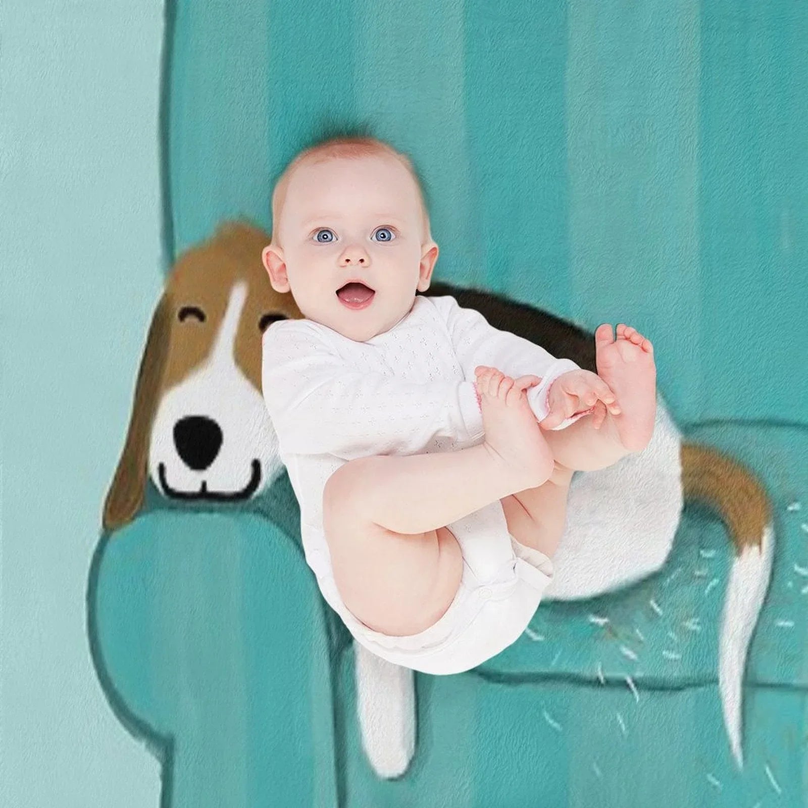 Happy Couch Dog  Cute Beagle Throw Blanket