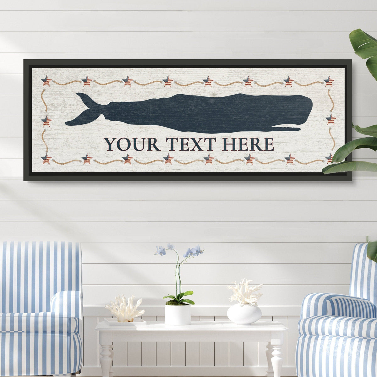 Personalized Framed Whale Canvas Sign