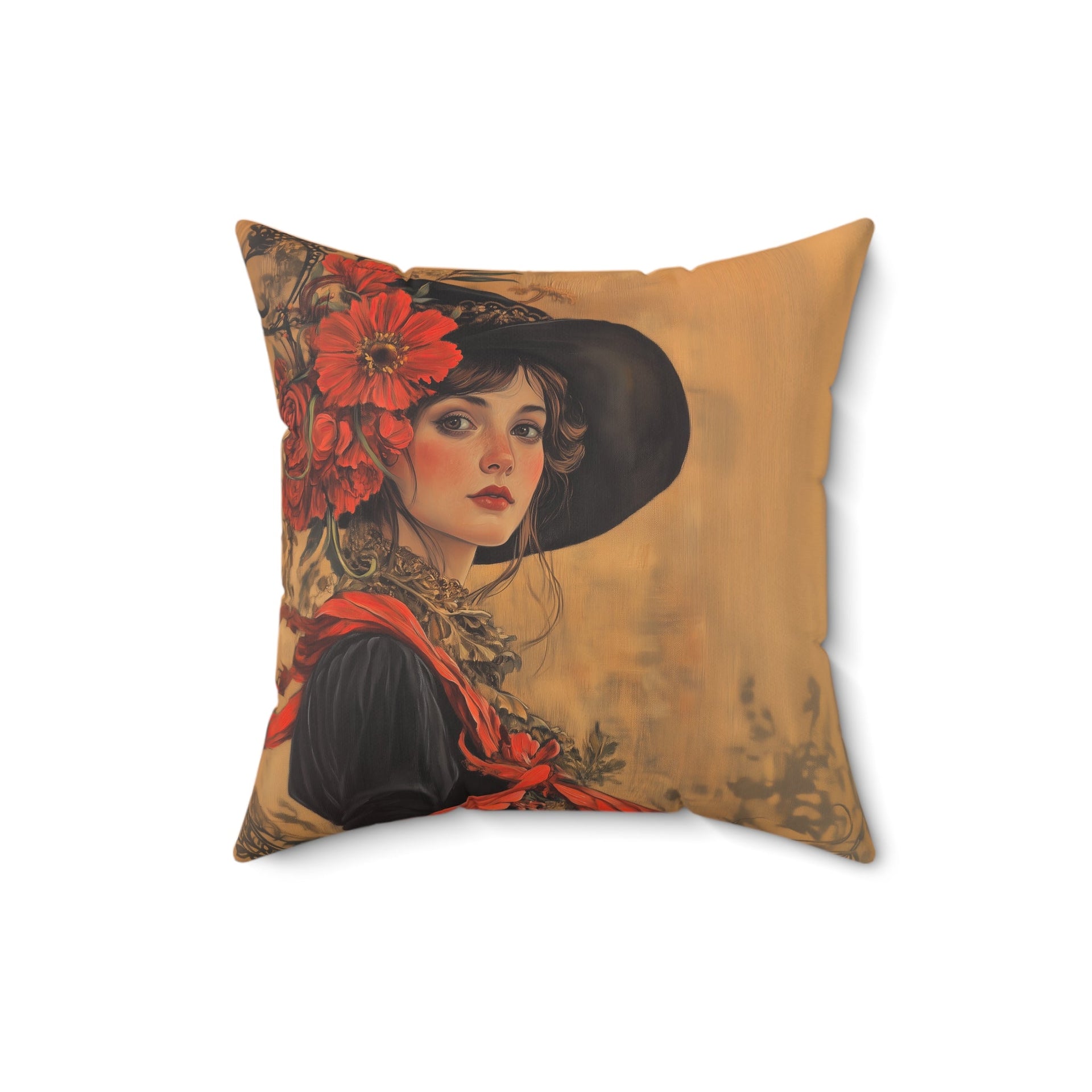 Microsuede Cushion / Autumn Fall Art / Woman - Amelia /