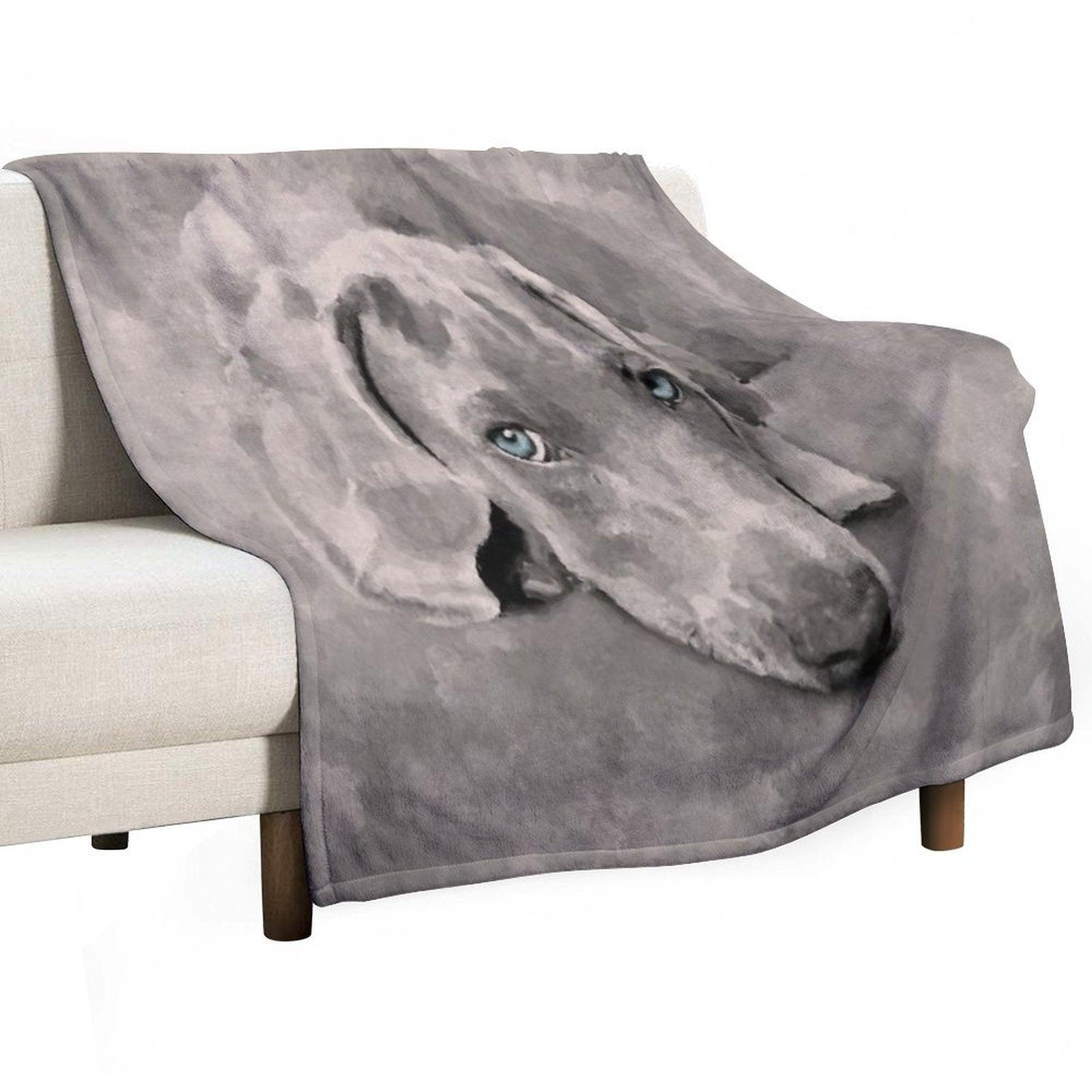 Weimaraner Dog Mixed Media Throw Blanket