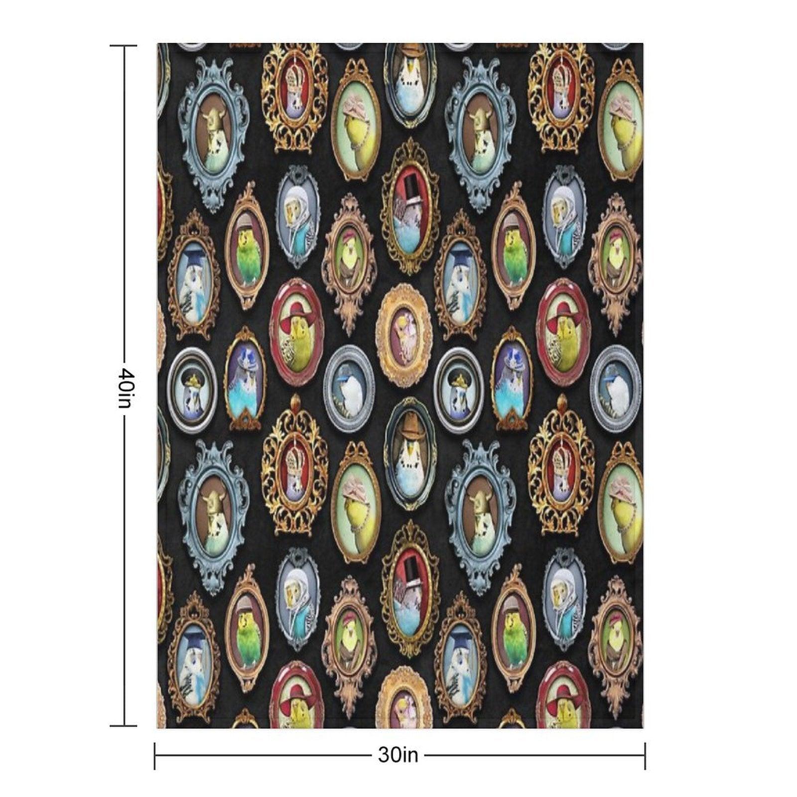 Budgies in Hats Throw Blanket