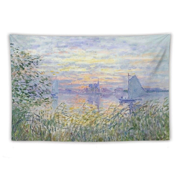 Claude Monet  Soleil Couchant Sur La Seine À Lavacourt - Sunset on The Seine Tapestry