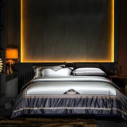 New Silk Cotton Embroidery Four-piece Bedspread Set