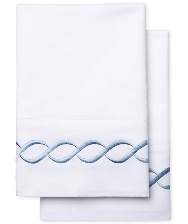 600 Thread Count Rope Embroidered Pillowcase Pair