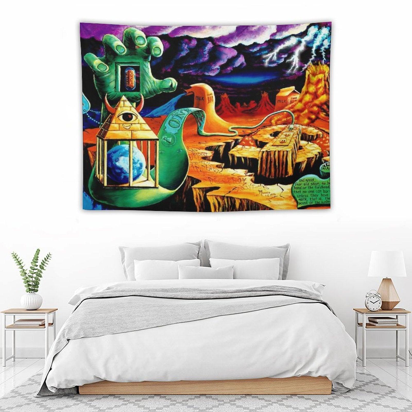 Trippy Psychedelic Surreal Cool Hippie Blacklight Decor Vincent Monaco Tapestry