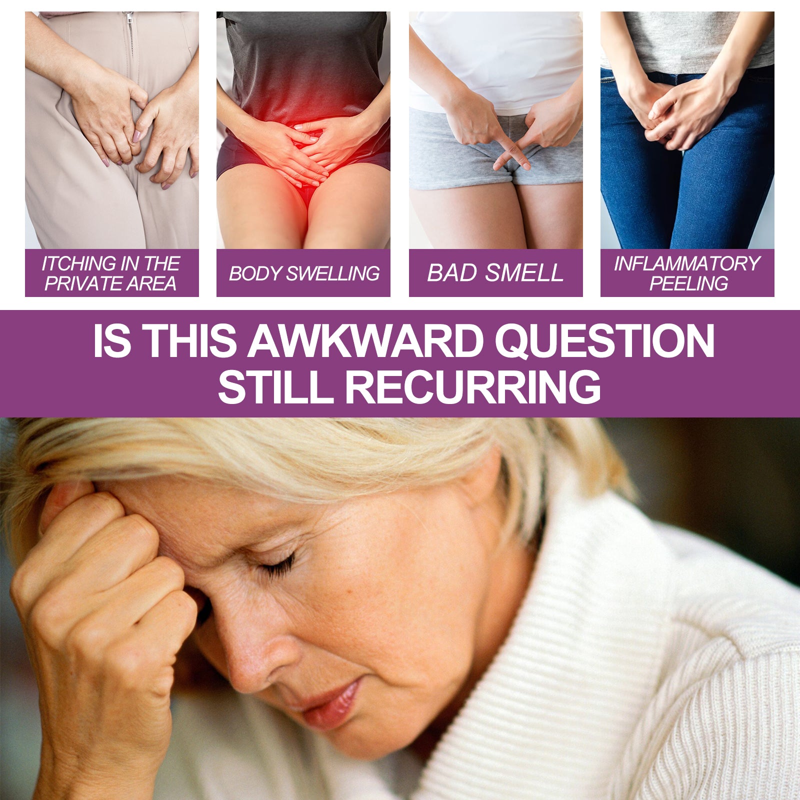 Natural Feminine Gel, Women's Deodorizing Body Odor Relief Itchy Discomfort Care Gel