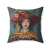 Microsuede Cushion / Autumn Fall Art / Woman - Morgan /