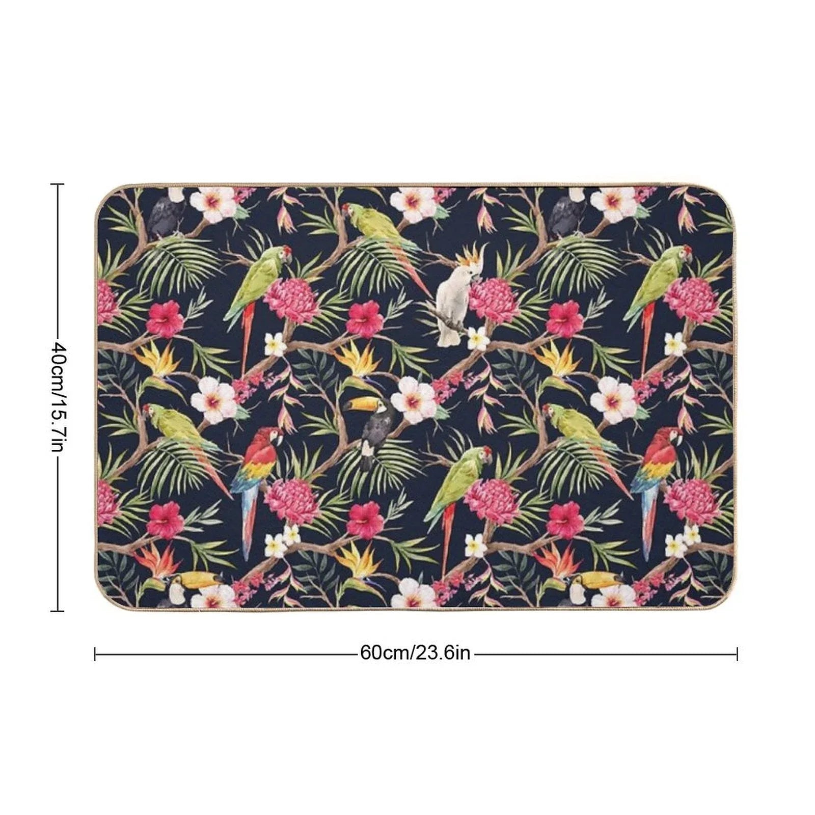 Tropical Parrot And Toucan Bath Mat