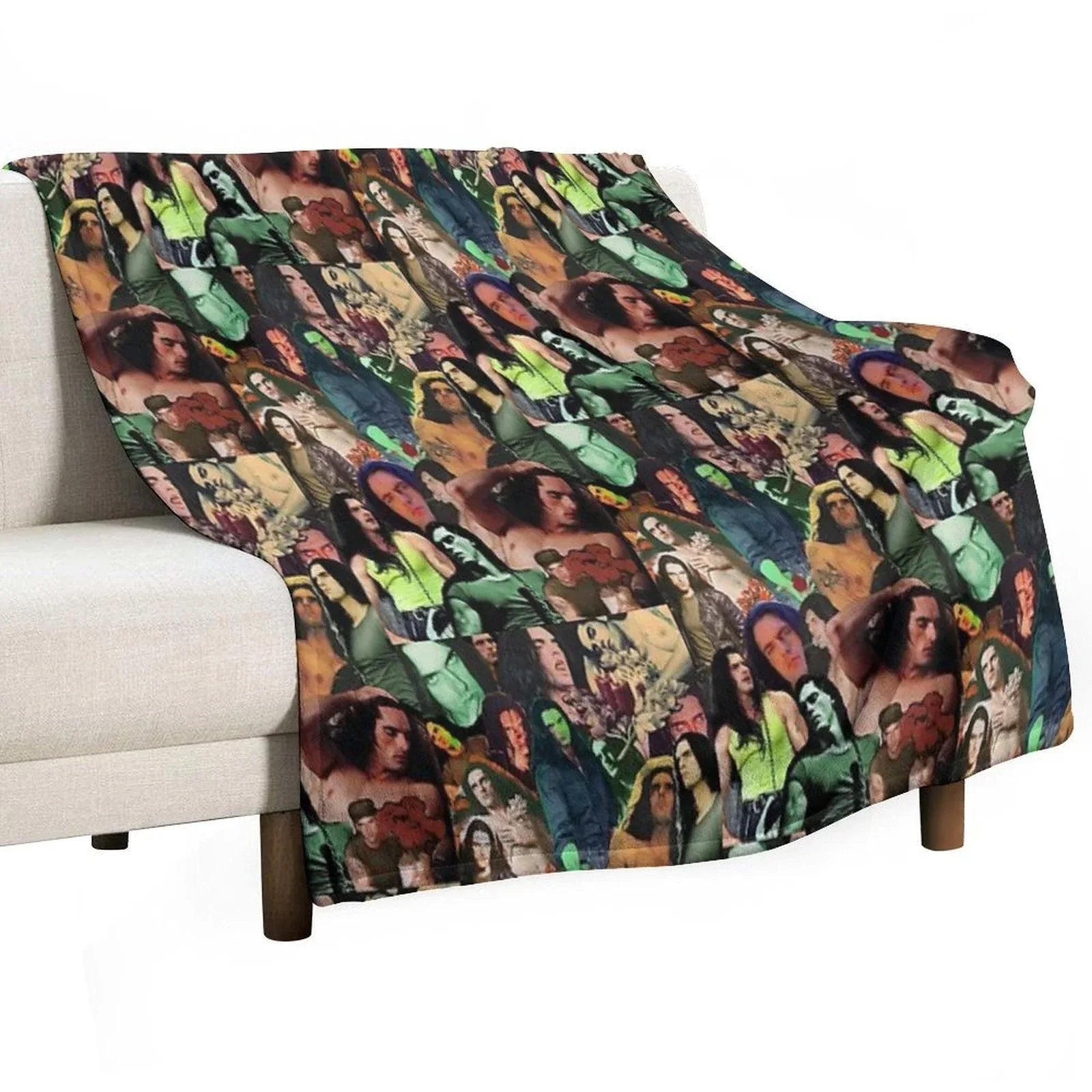 Type O Negative Peter Steele Dark Goth Collage Edit II Throw Blanket