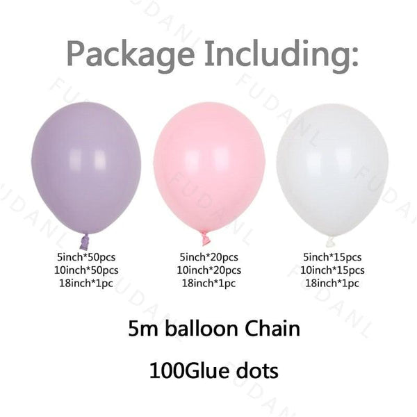 175pcs Pink Purple Arch Garland Kit Balloons Set For Birthday Wedding Party Background Decor Bridal Showers Girl Birthday Decoration