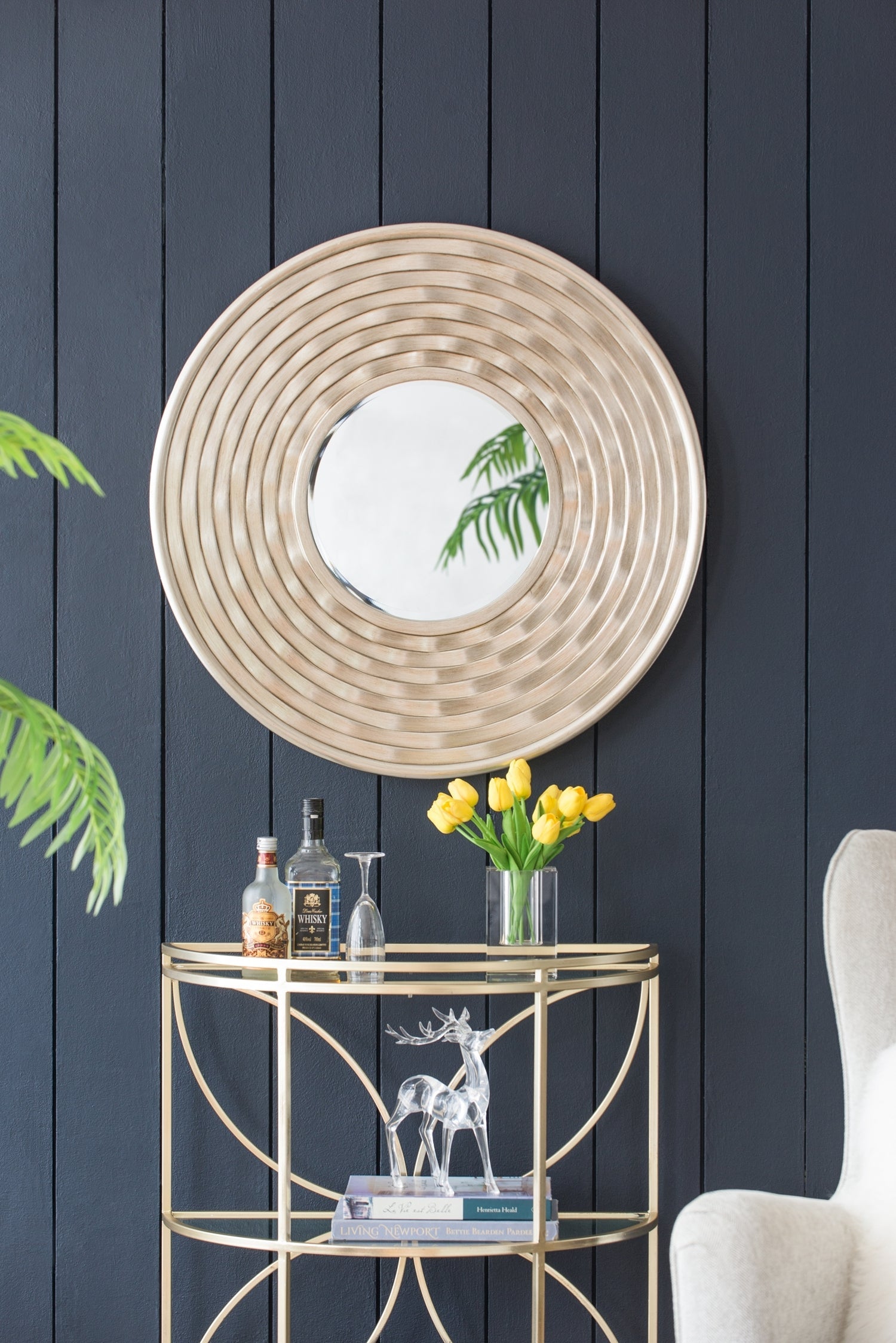 D31.3x2' Round Mirror, Wall Mounted Mirror Home Decor for Bathroom Living Room