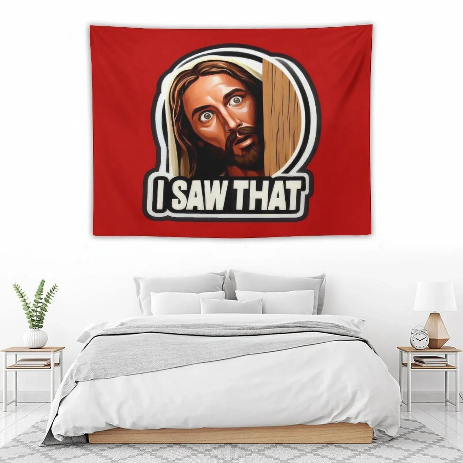 I SAW THAT Pink Tapestry