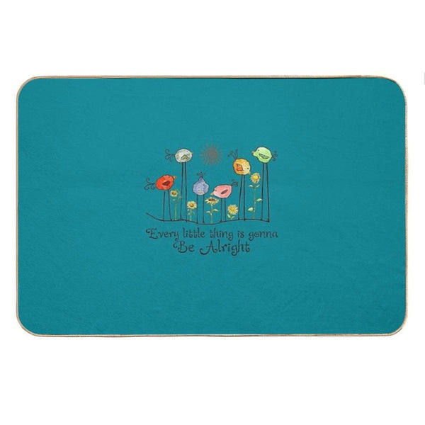 Every Little Thing Is Gonna Be Alright Bird Andunflower Bath Mat