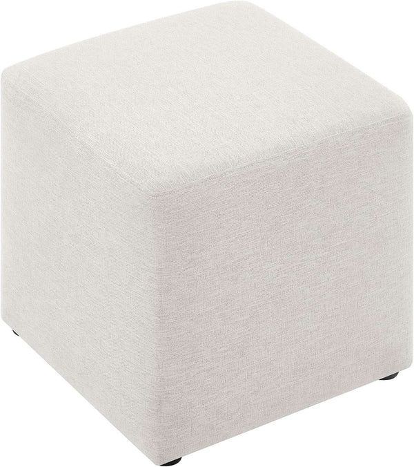 Callum 17 Inch Ivory Square Hand crafted Textured Woven Ottoman