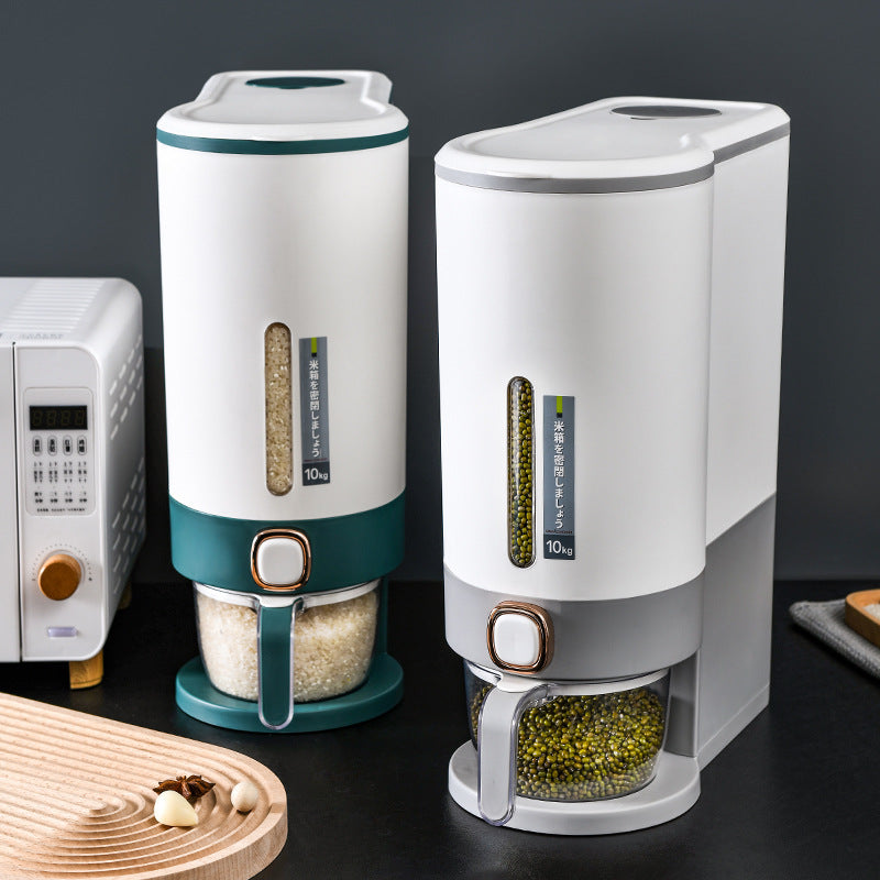 Automatic rice insect proof moisture-proof sealed household food grade large capacity press type metering rice storage bucket