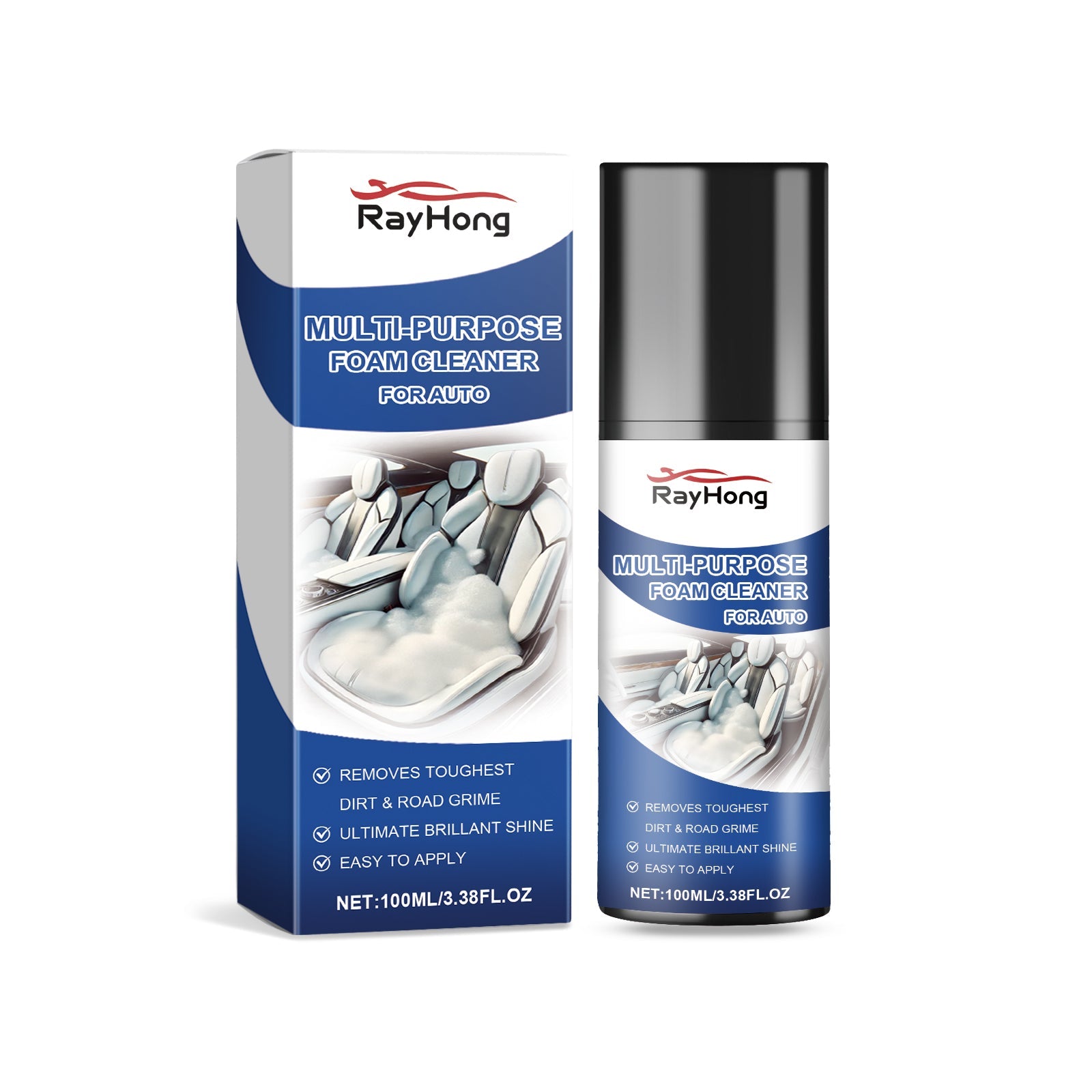 Multi-Purpose Automotive Interior Foam Cleaner, Automotive Leather Fabric Plastic Interior Cleaner