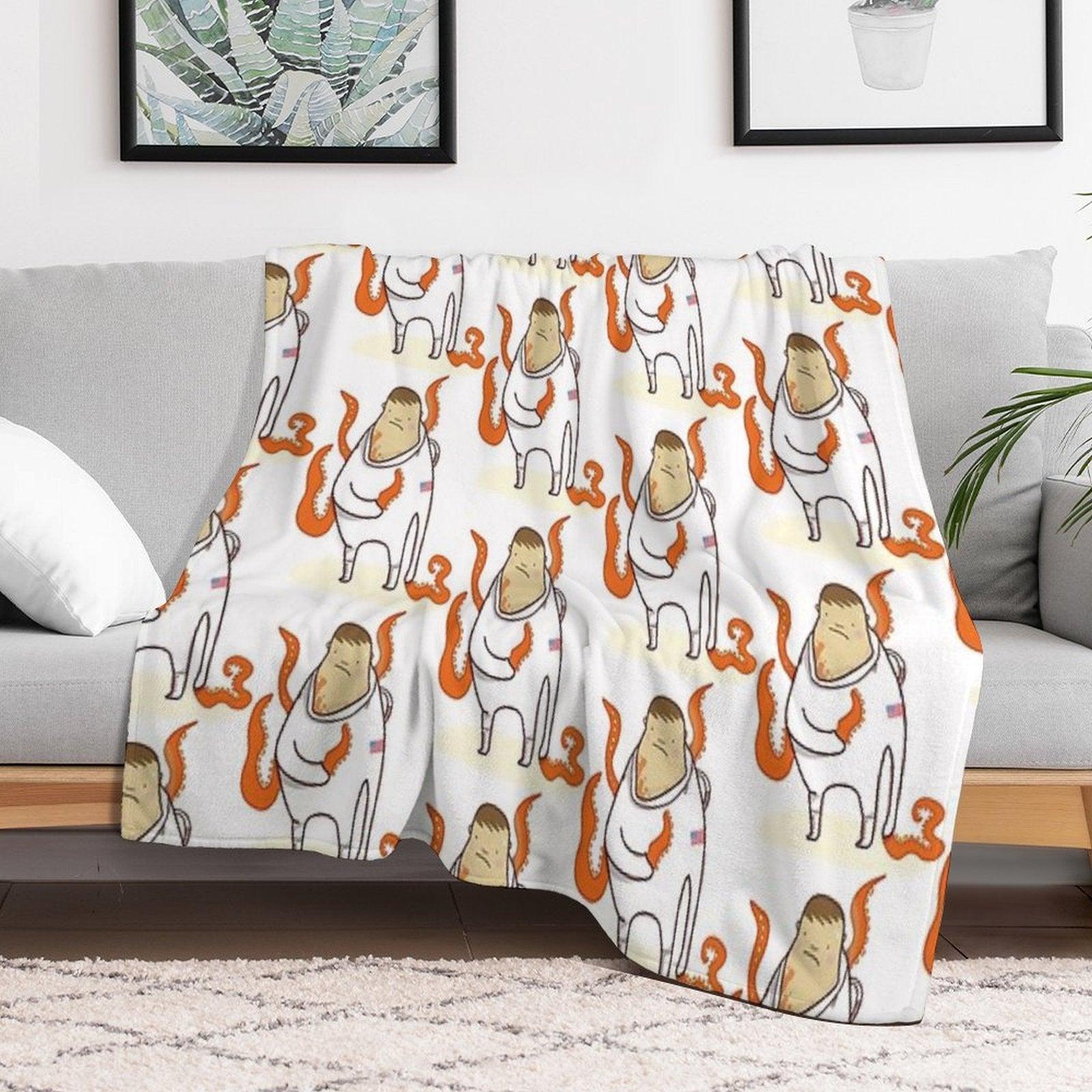 Astronaut - Alien Takeover Throw Blanket