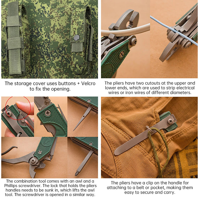 Cold - war Russian 6E6 multi - functional outdoor EDC folding tool pliers set