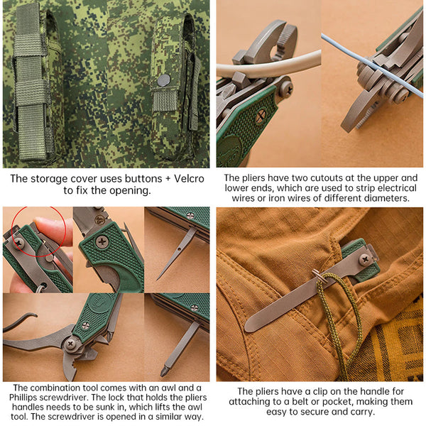 Cold - war Russian 6E6 multi - functional outdoor EDC folding tool pliers set