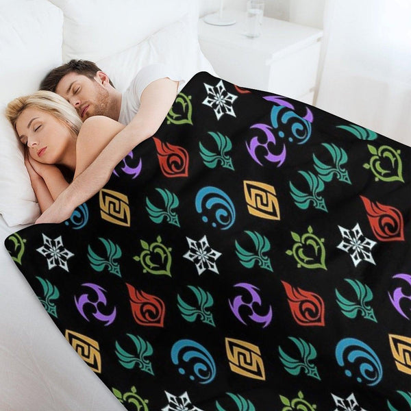 Genshin Impact All Elements Throw Blanket