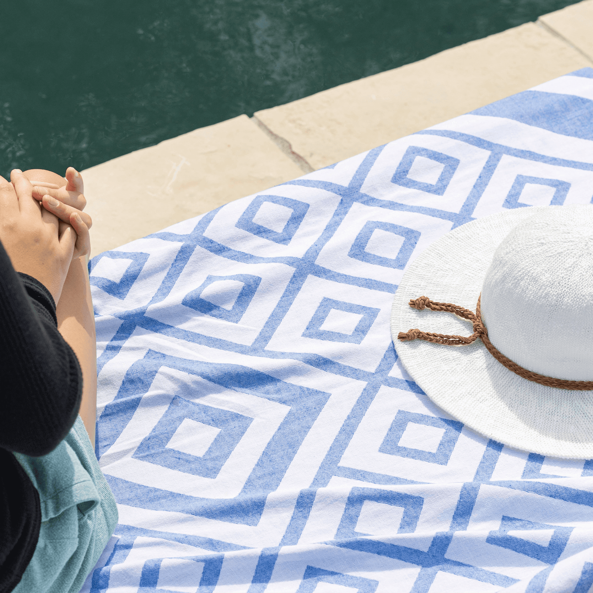 Turkish Towel | Body Towel | Blue + White
