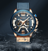 Men's Sports Waterproof Watch With Leather Belts, Chronometers And Large Numbers Details Luxury Watches Unique Design Excellent Gift