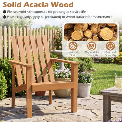 17” Square Patio Acacia Wood Side Table with Slatted Tabletop-Set of 1