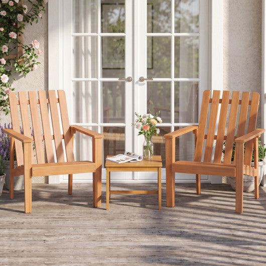 17” Square Patio Acacia Wood Side Table with Slatted Tabletop-Set of 1